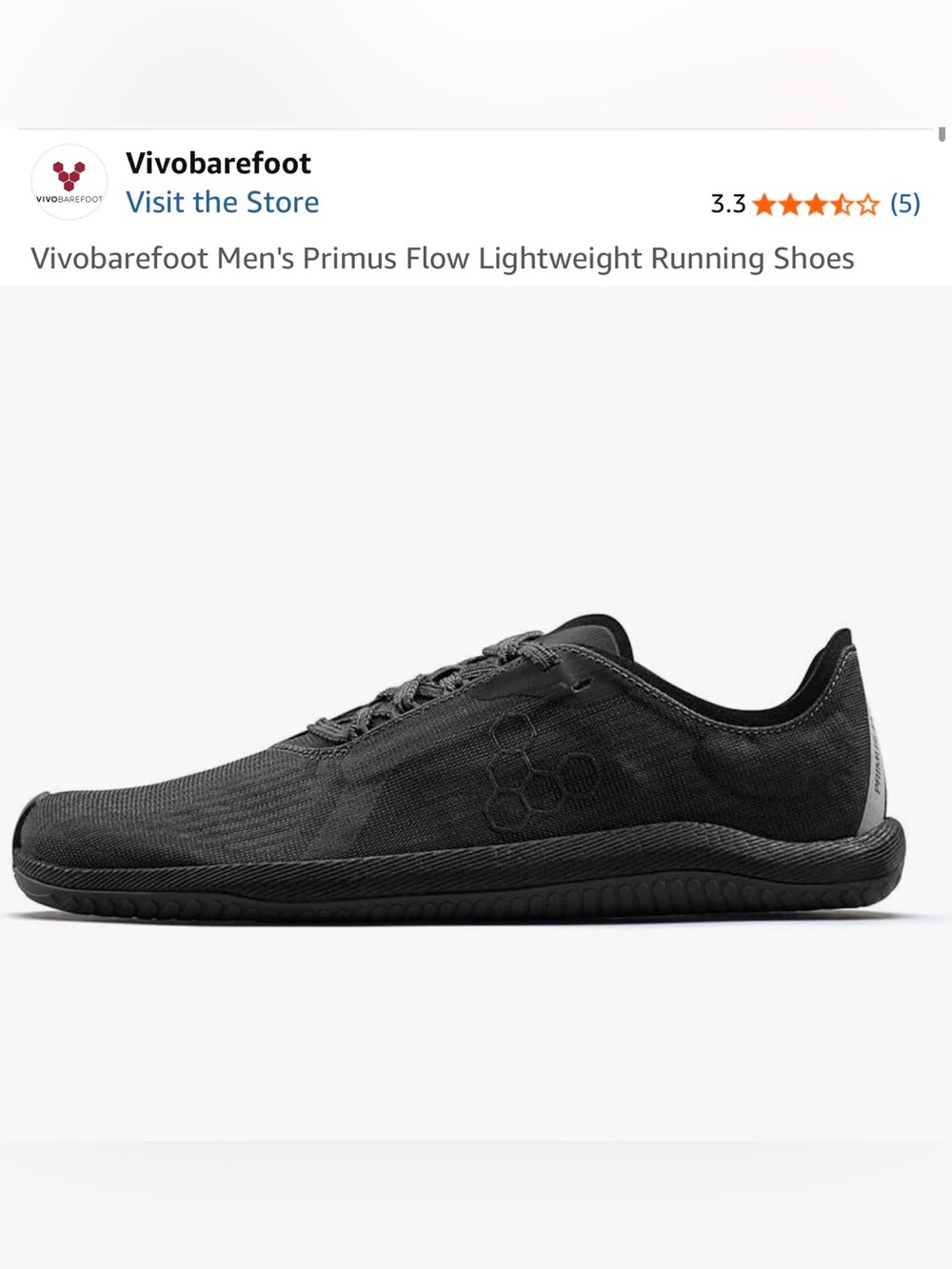 Vivo barefoot Men's Primus Flow M - Dark Shadow Textile - Size 11